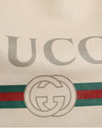 Gucci Web Sherry Logo Print Tote Bag - Ivory/White