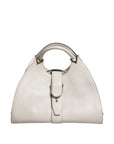 Gucci Leather Stirrup Top Handle Bag - White