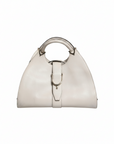 Gucci Leather Stirrup Top Handle Bag - White
