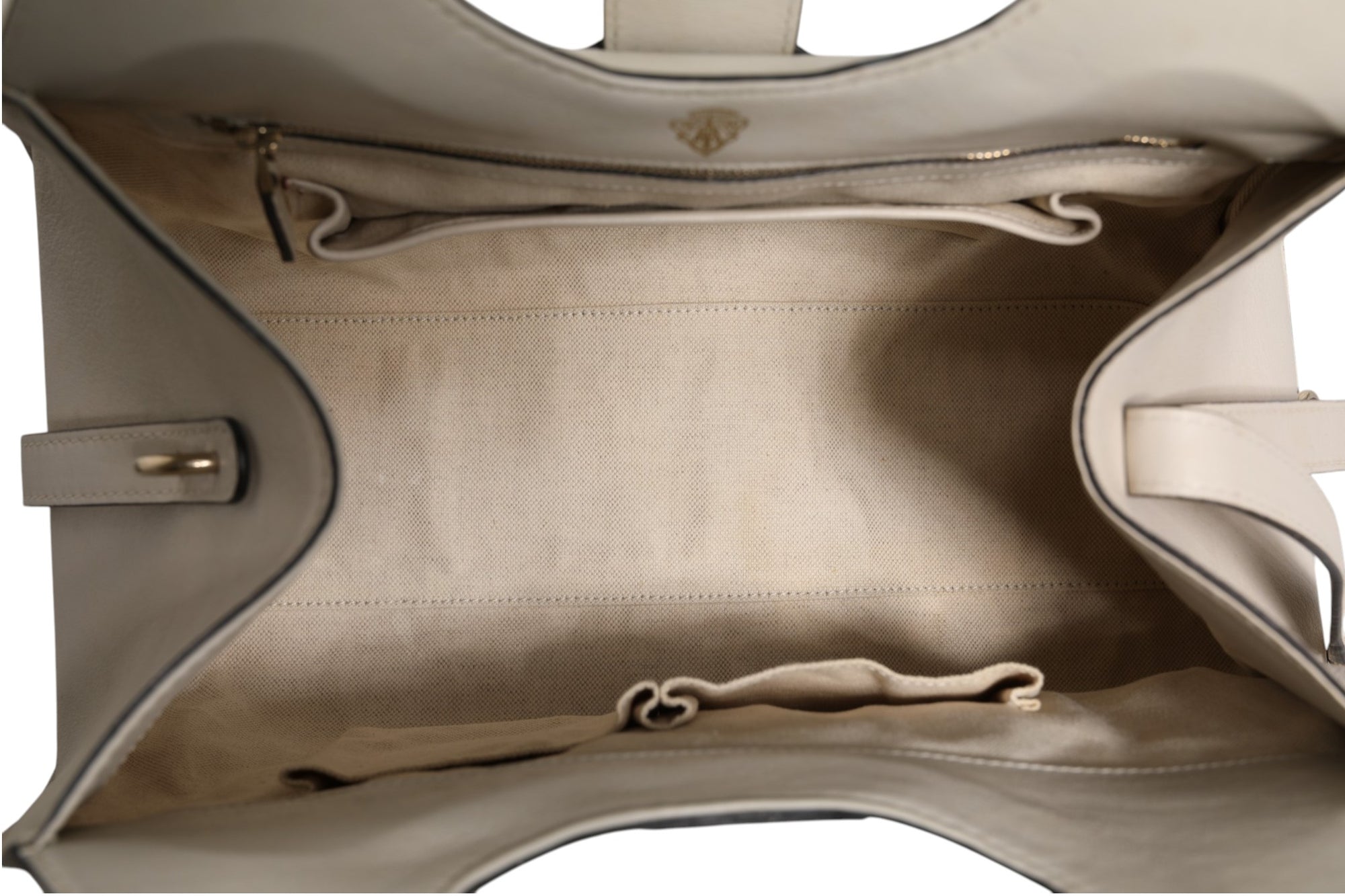 Gucci Leather Stirrup Top Handle Bag - White