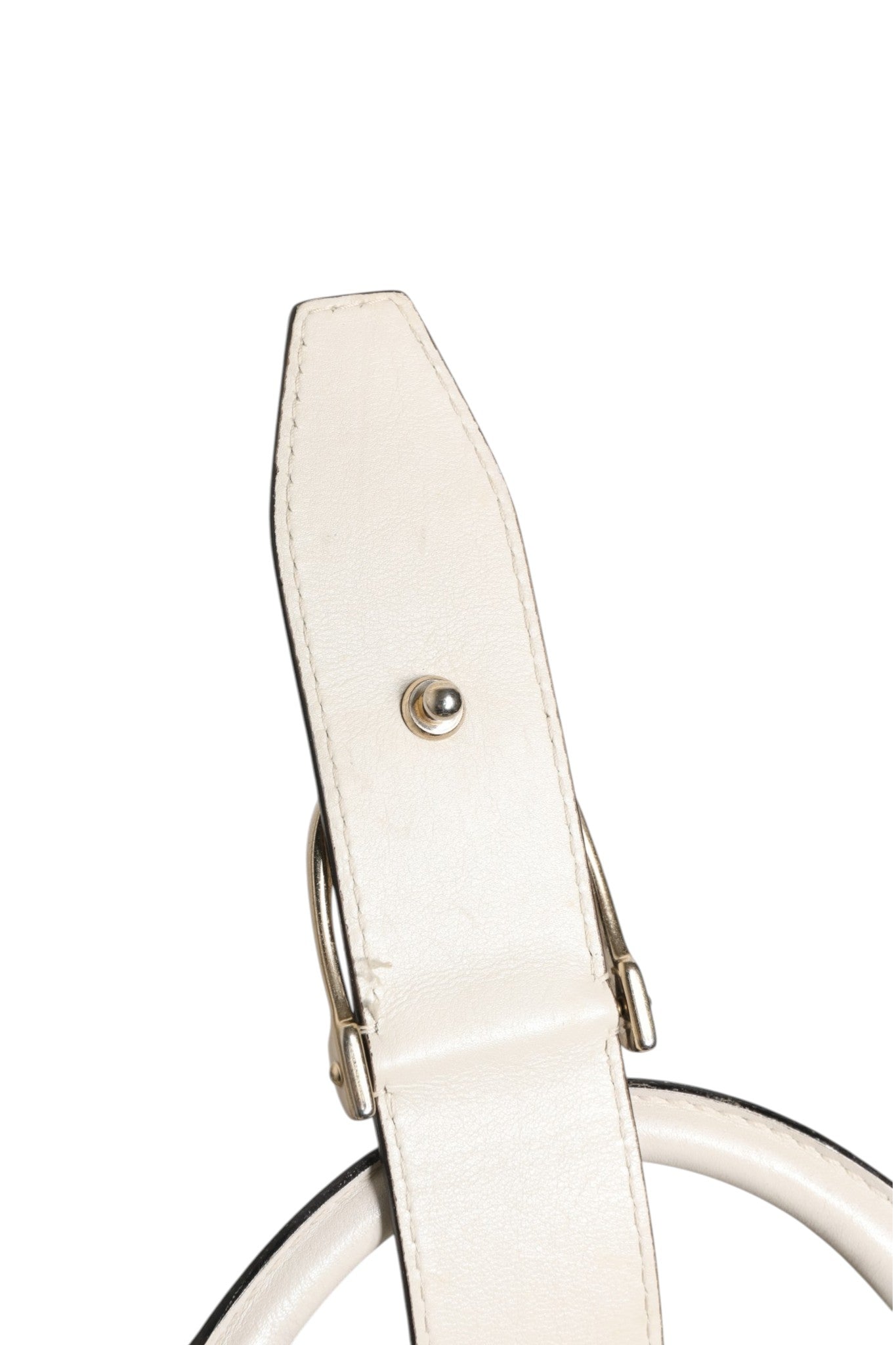 Gucci Leather Stirrup Top Handle Bag - White