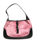 Gucci Jackie Pink Velvet And Black Leather Shoulder Bag