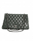 Chanel Quilted Leather Shoulder Bag - Deep Green