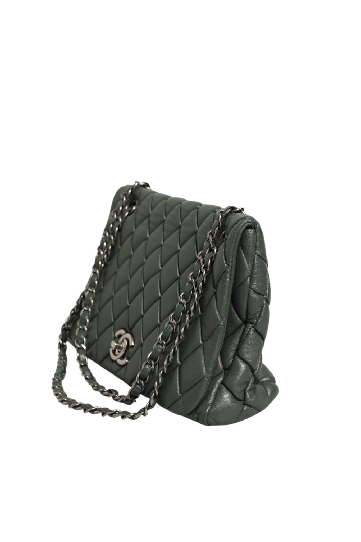 Chanel Quilted Leather Shoulder Bag - Deep Green