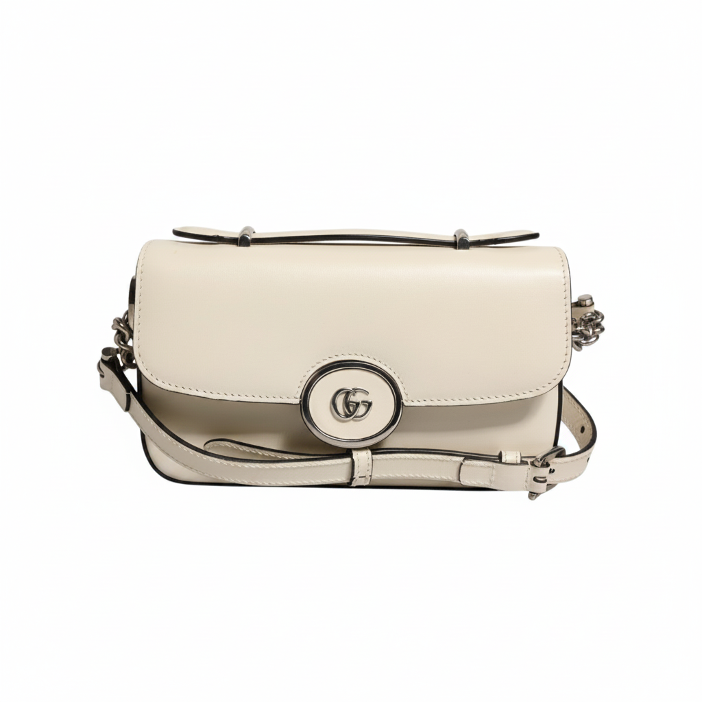 Gucci Petite GG Flap Shoulder Bag - Ivory/Cream