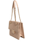 Chanel Quilted Leather Lock Flap Handbag - Beige