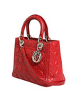 Christian Dior Cannage Leather Lady Dior Tote Bag - Red