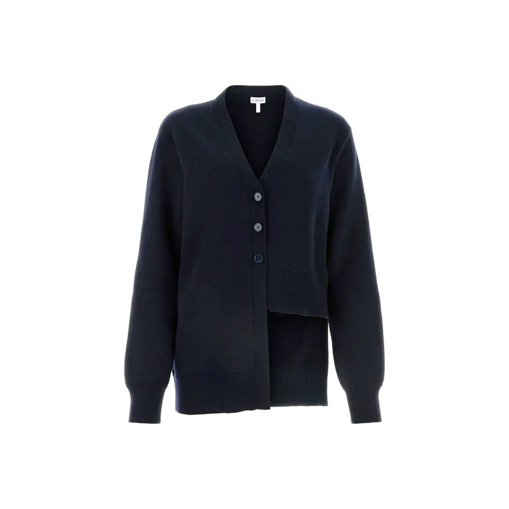 Loewe Asymmetrical Cashmere Cardigan - Deep Blue