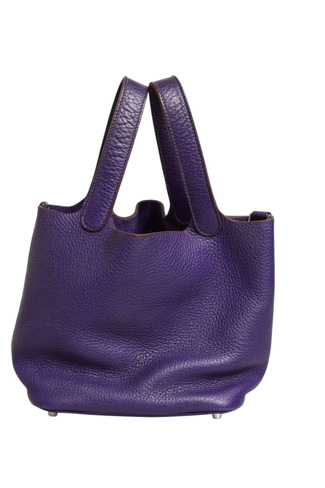 Hermès Picotin Lock PM Clemence Leather Bag - Purple