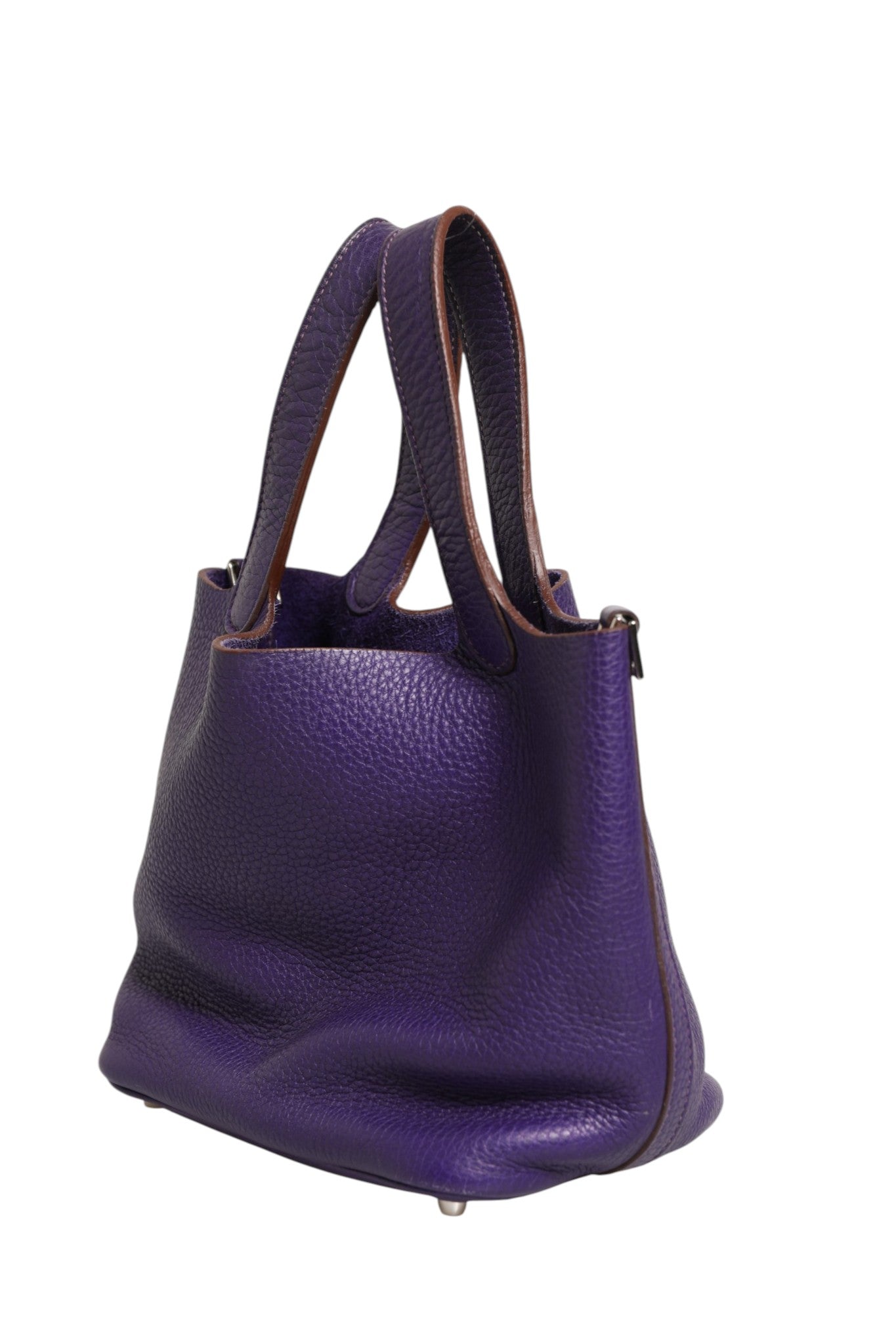 Hermès Picotin Lock PM Clemence Leather Bag - Purple
