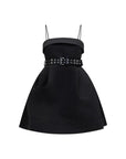 Ganni Grommet Belt Mini Dress - Black