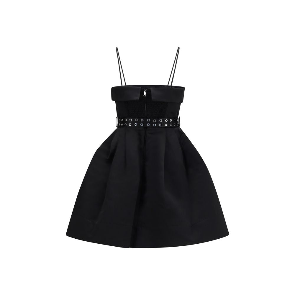 Ganni Grommet Belt Mini Dress - Black