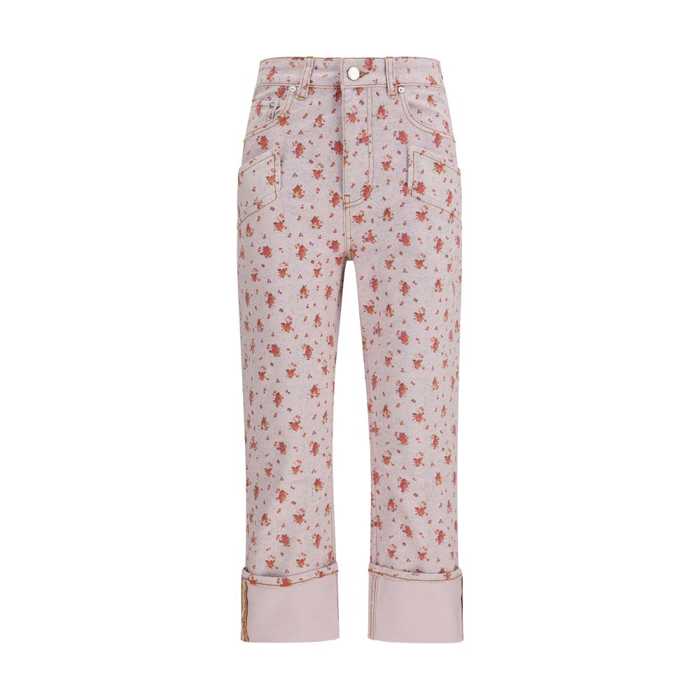 Ganni Floral Rolled Hem Capri