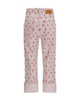 Ganni Floral Rolled Hem Denim Capri
