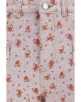 Ganni Floral Rolled Hem Denim Capri