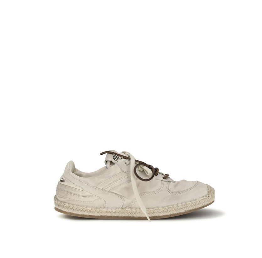 Miu Miu Distressed Gymnasium Espadrille Sole Sneakers