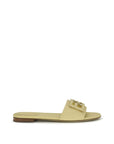 Fendi Beige Baguette Leather Flat Sandals - Beige