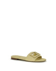 Fendi Beige Baguette Leather Flat Sandals - Beige