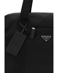 Prada Black Re-Nylon & Saffiano Leather Duffle Bag - Black