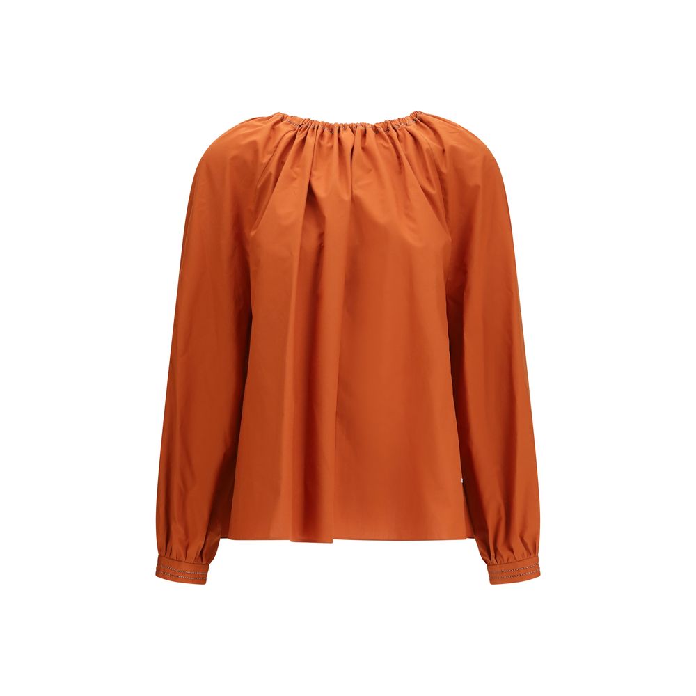 Marni Gathered Neckline Blouse - Orange
