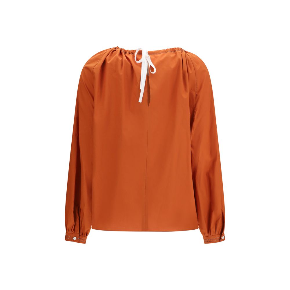 Marni Gathered Neckline Blouse - Orange