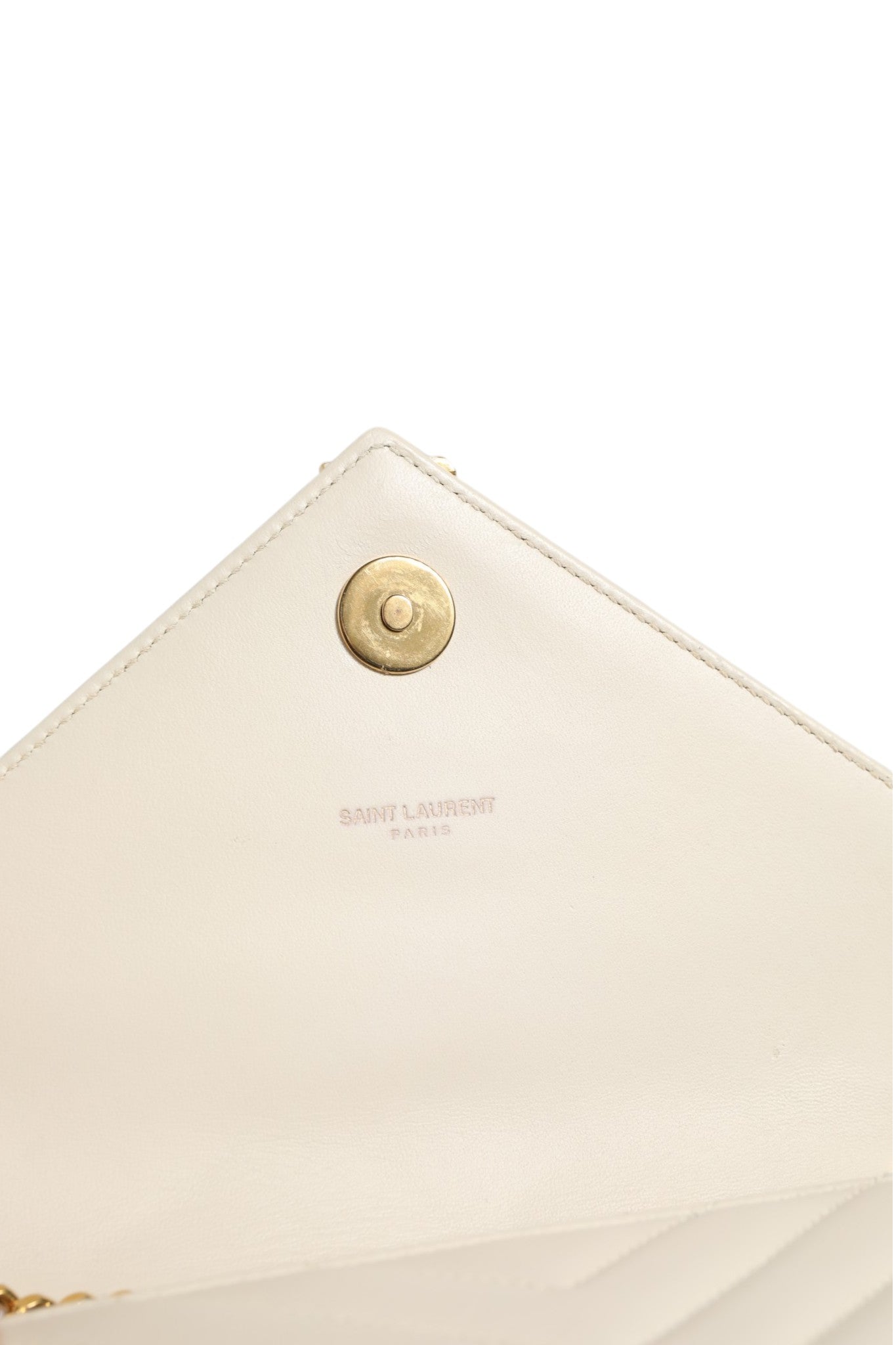 Saint Laurent YSL Envelope Shoulder Bag - Ivory/White