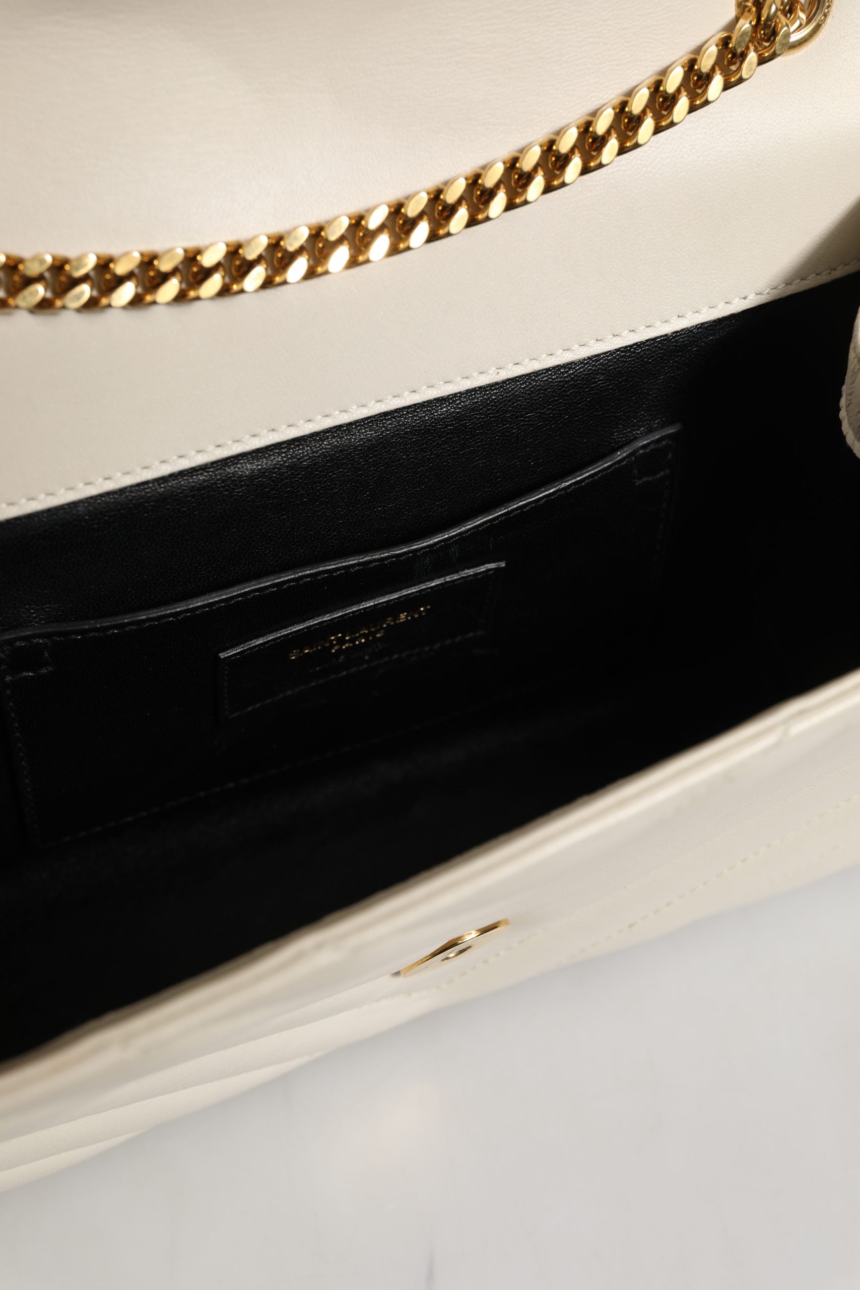 Saint Laurent YSL Envelope Shoulder Bag - Ivory/White