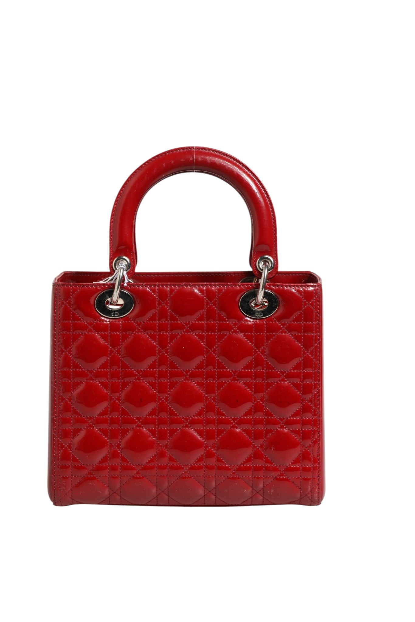 Christian Dior Cannage Leather Small Lady Dior Bag - Red