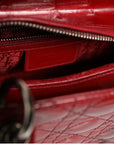 Christian Dior Cannage Leather Small Lady Dior Tote Bag - Burgundy Red