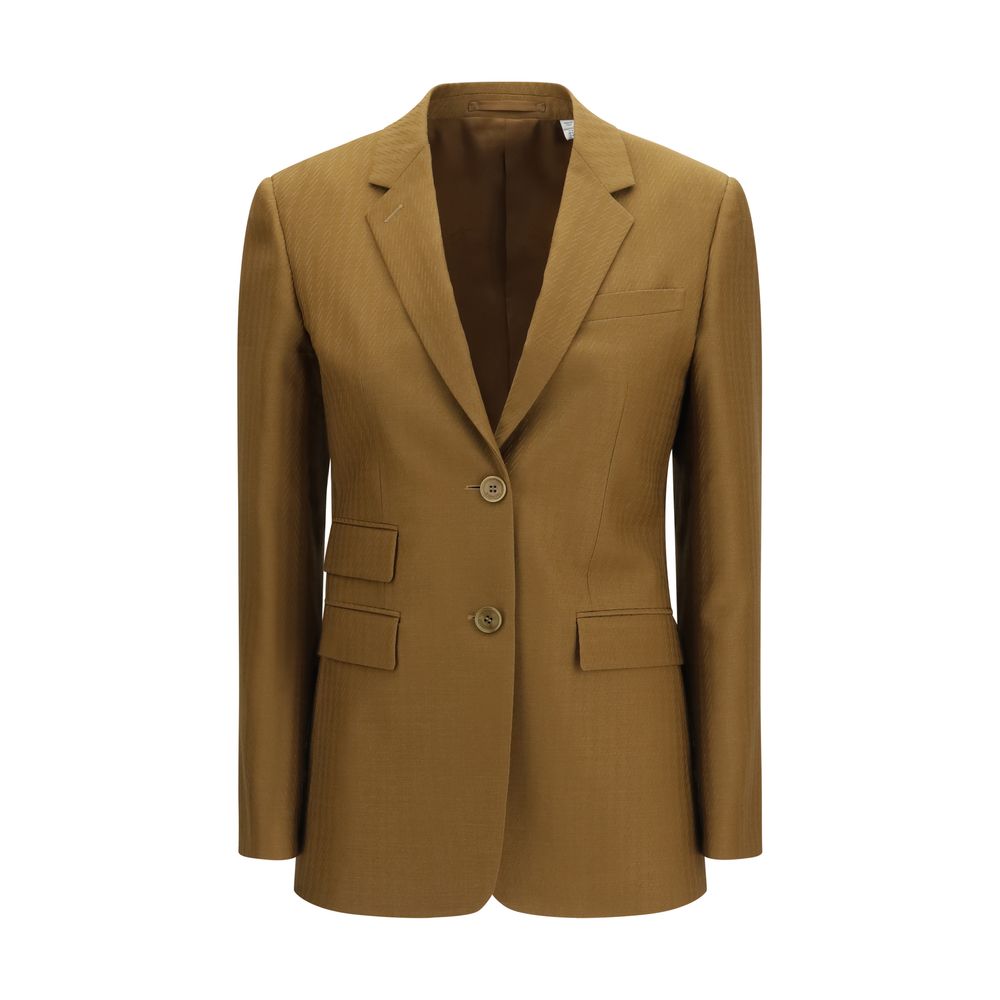 Burberry Single-Breasted Wool-Mohair Blazer - Mocha
