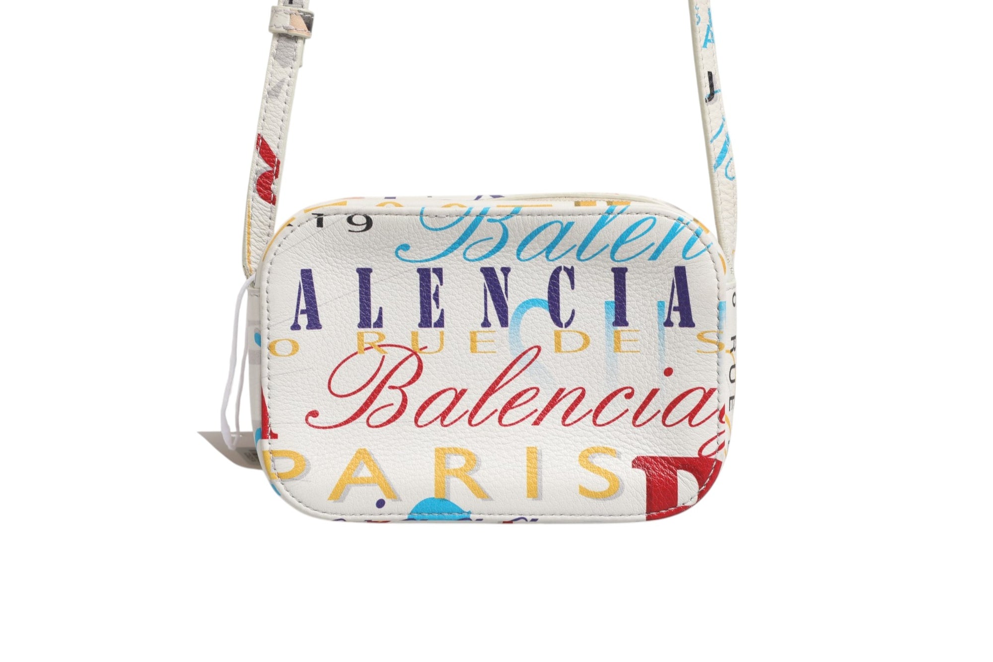 Balenciaga Graffiti Print Mini City Leather Crossbody Bag