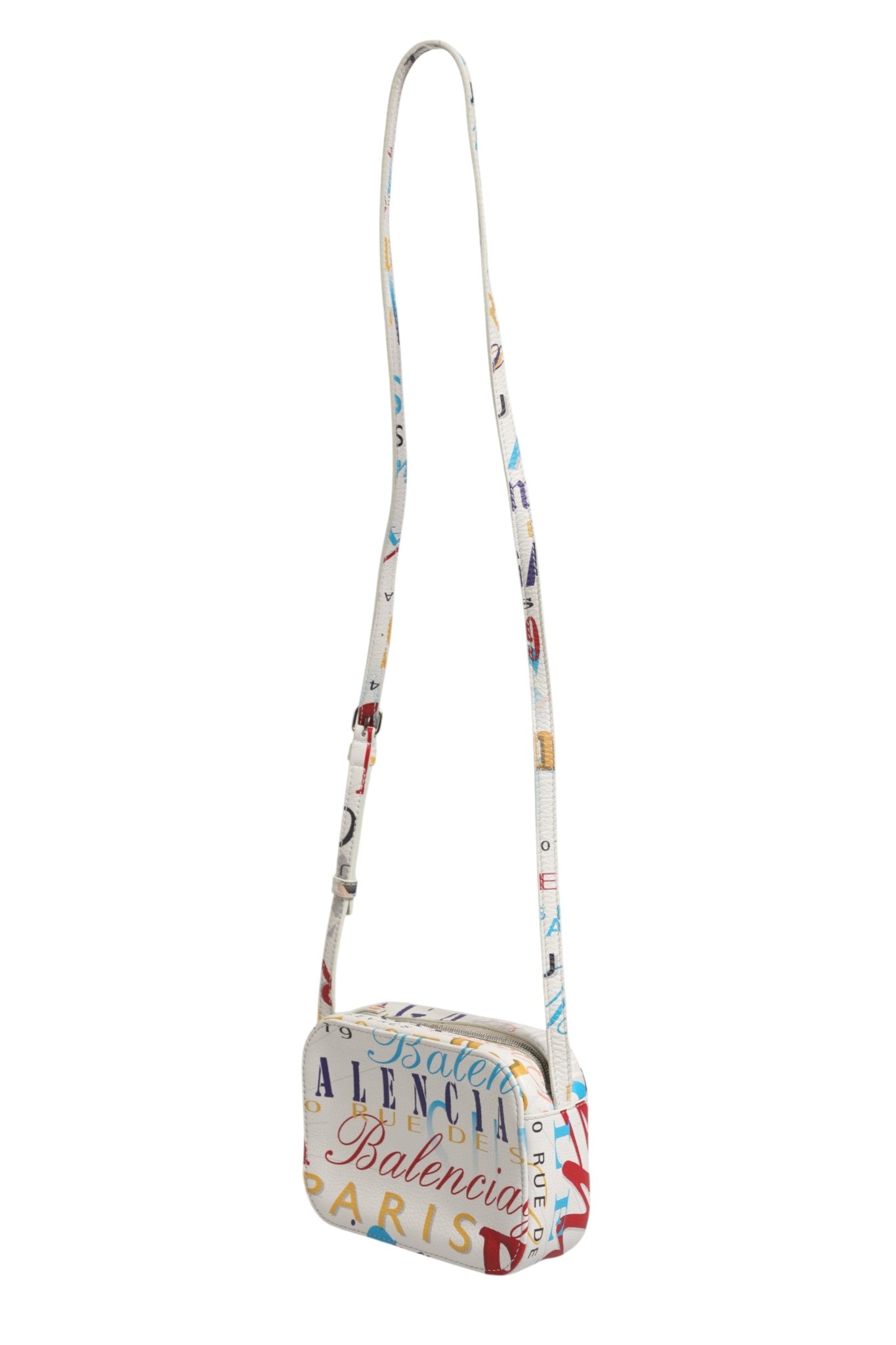 Balenciaga Graffiti Print Mini City Leather Crossbody Bag