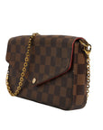 Louis Vuitton Damier Ebene Pochette Felicie  Chain Wallet