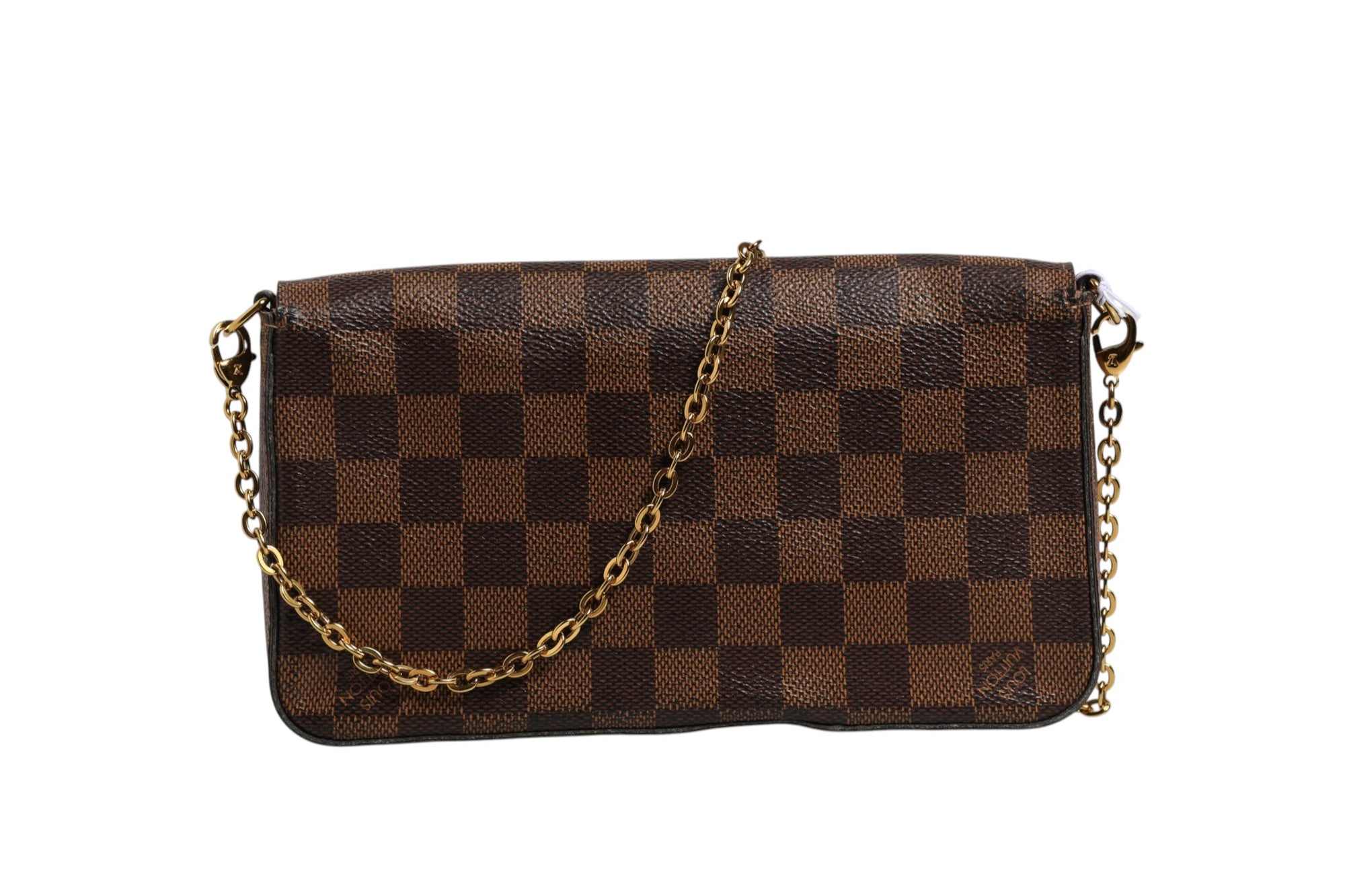 Louis Vuitton Damier Ebene Pochette Felicie  Chain Wallet
