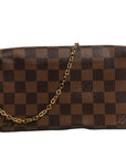 Louis Vuitton Damier Ebene Pochette Felicie  Chain Wallet
