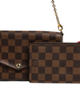Louis Vuitton Damier Ebene Pochette Felicie  Chain Wallet