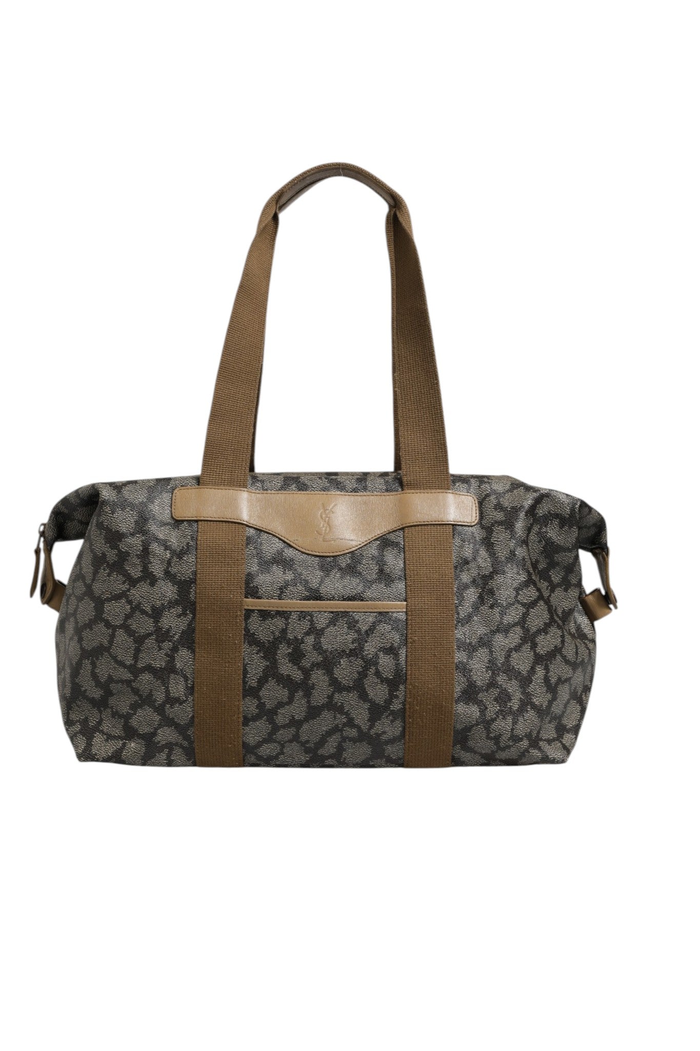Saint Laurent Pattern Canvas Duffel Bag - Green and Brown