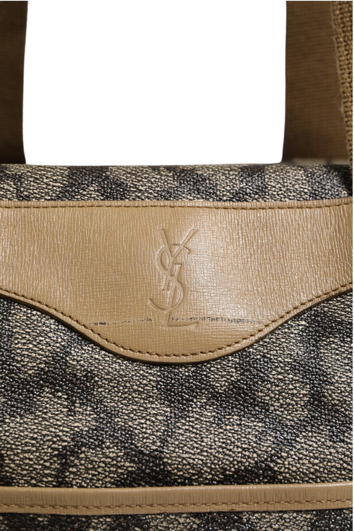 Saint Laurent Pattern Canvas Duffel Bag - Green and Brown