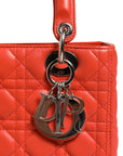 Christian Dior Cannage Leather Lady Dior Tote Bag - Orange