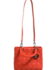 Christian Dior Cannage Leather Lady Dior Tote Bag - Orange