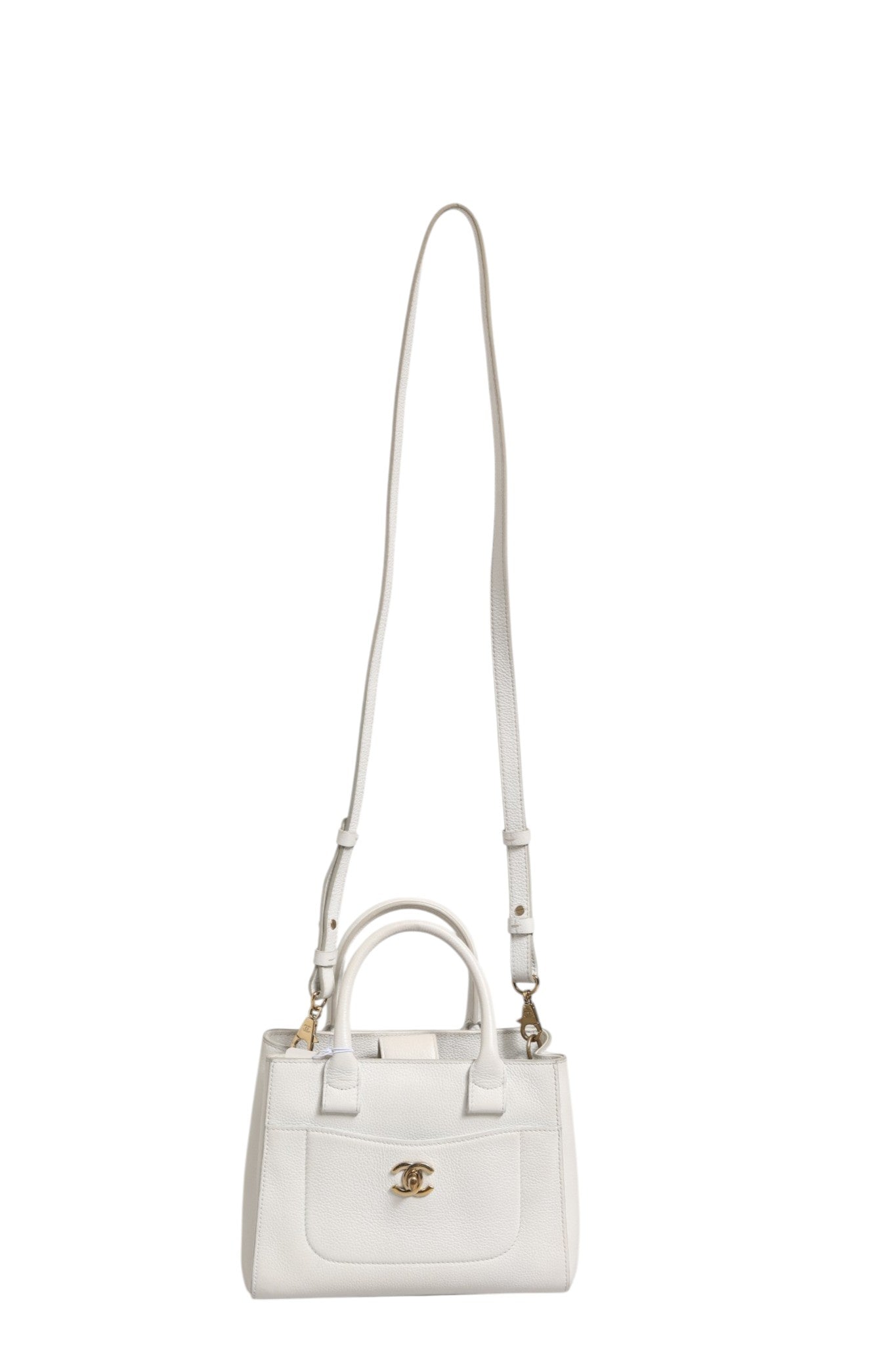 Chanel Neo Executive Leather Tote - White