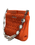 Miu Miu Crystal Embellished Strap Matelassé Handbag