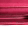 Chanel Quilted Leather Wallet On Chain - Pink