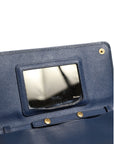 Prada Saffiano Leather Wallet on Chain Clutch Bag - Blue