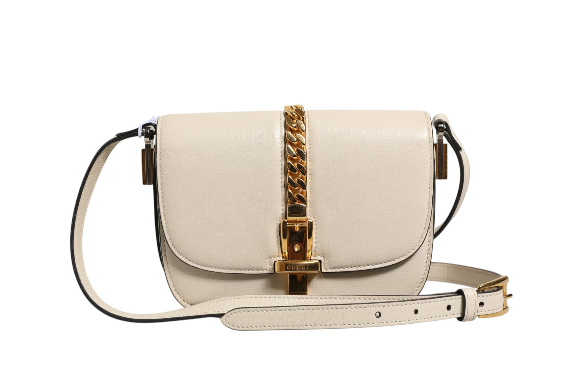 Gucci Sylvie 1969 Mini Leather Shoulder Bag - Ivory/White
