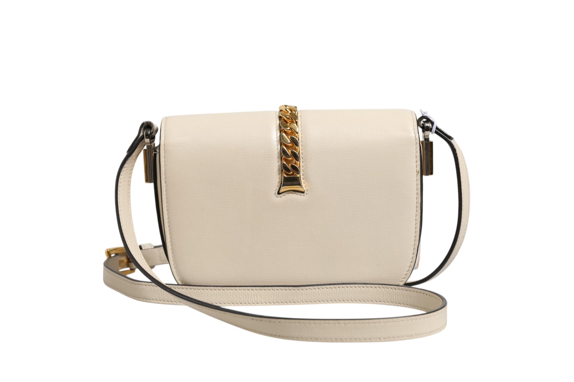 Gucci Sylvie 1969 Mini Leather Shoulder Bag - Ivory/White