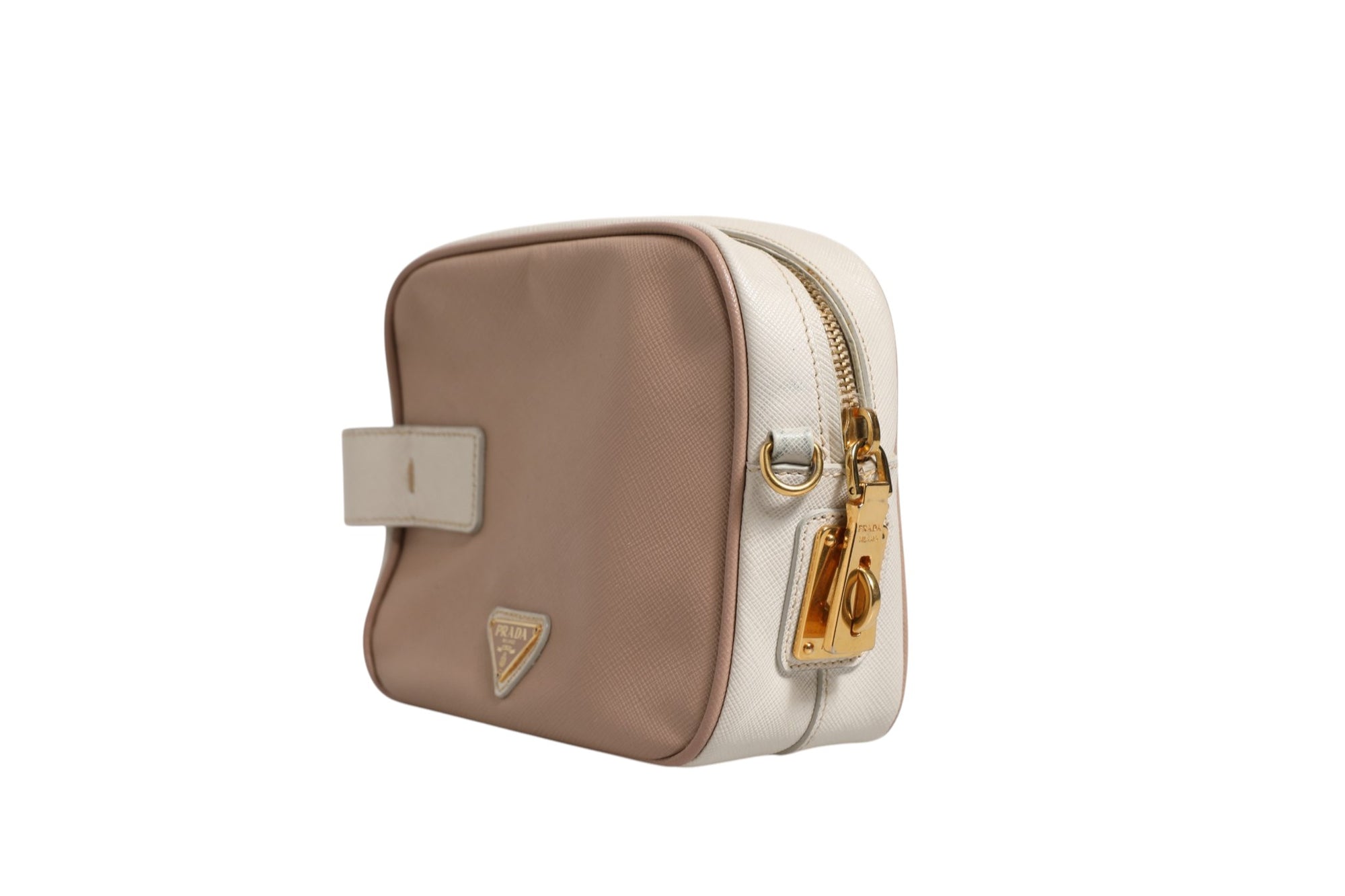 Prada Small Leather Shoulder Bag - Beige/Ivory