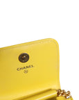 Chanel Chevron Leather Crossbody Bag - Yellow