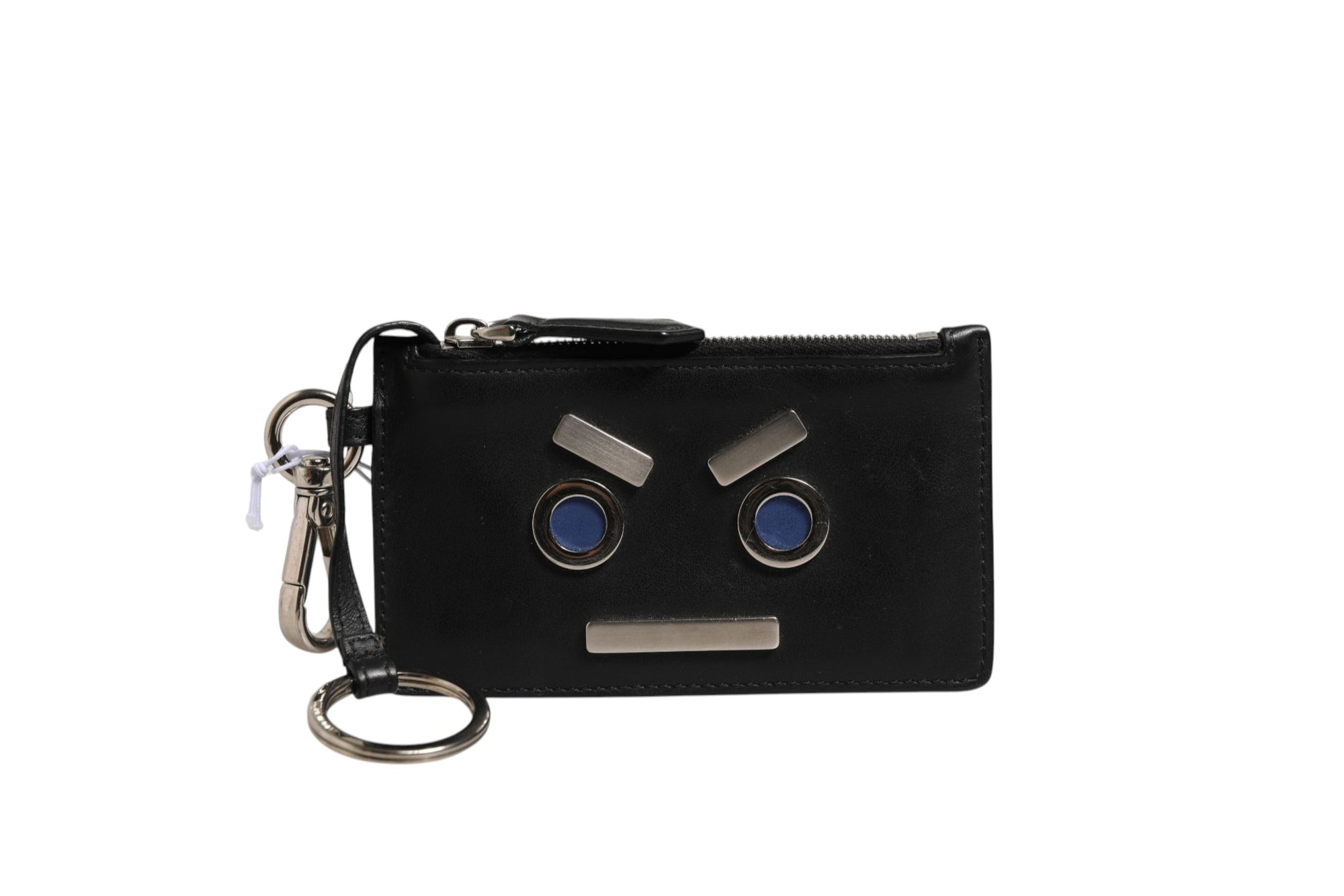 Fendi Vitello Liberty Studded Key Ring Coin Pouch