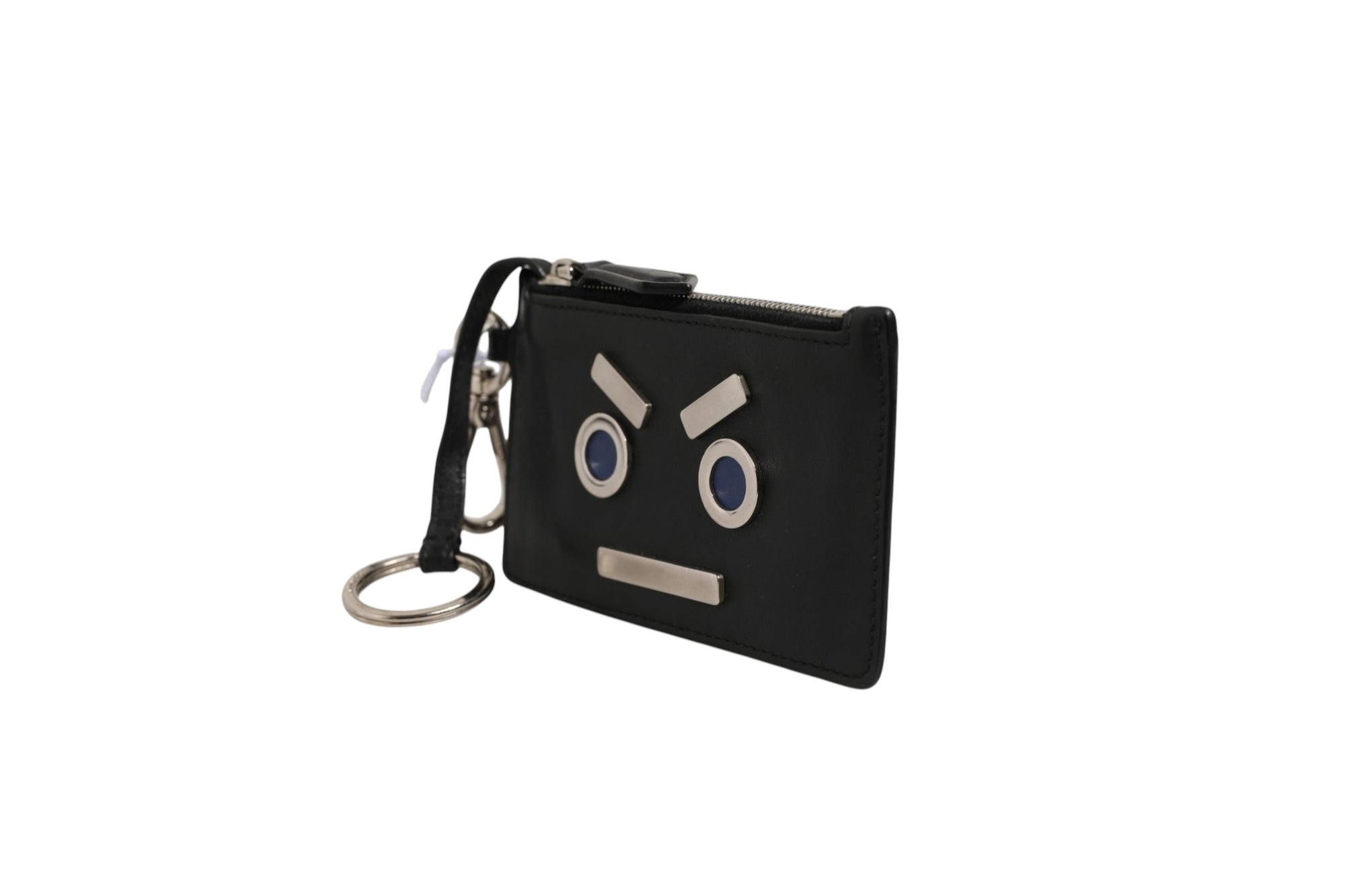Fendi Vitello Liberty Studded Key Ring Coin Pouch